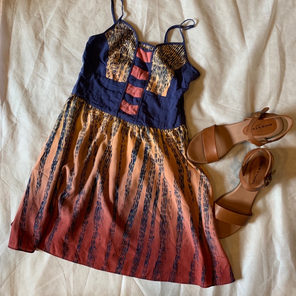 Urban Outfitters Navy and Orange Dress